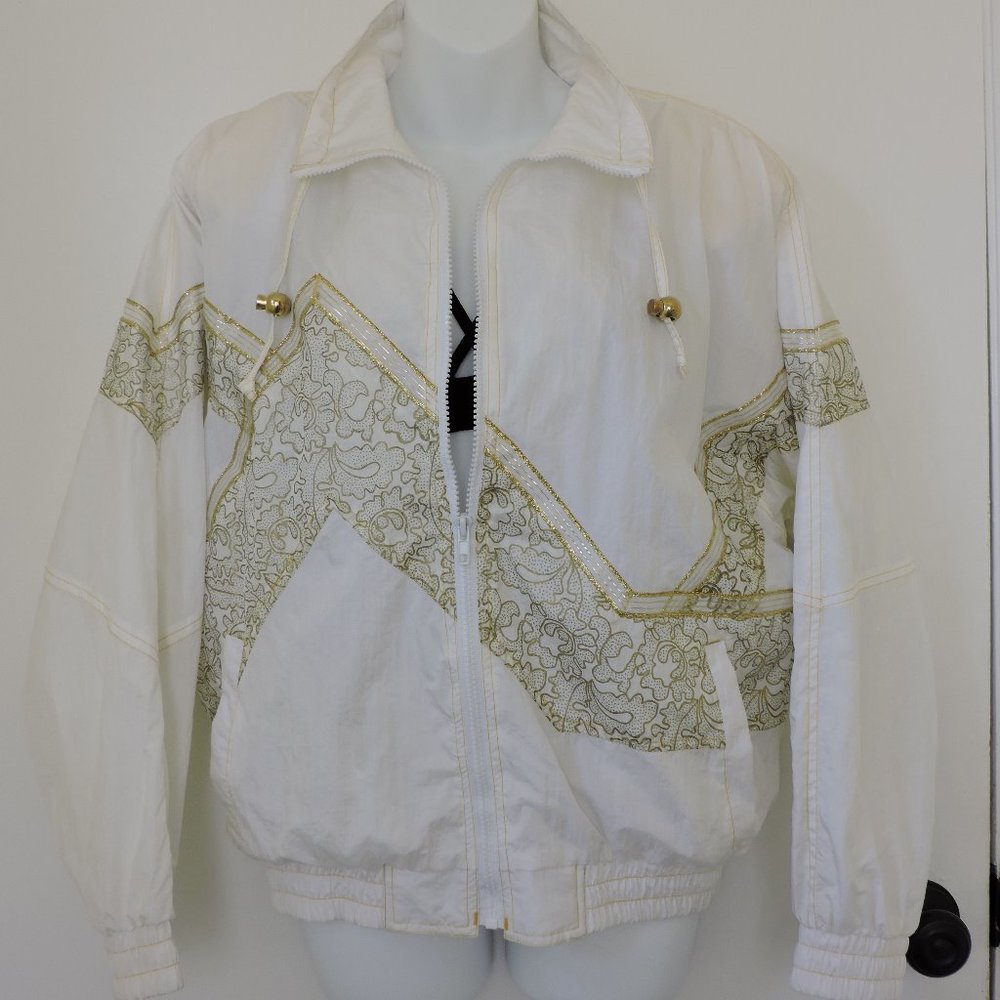 Vintage White and Gold Utility Jacket